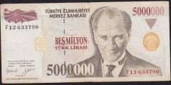 7.Emisyon 5 000 000 Lira F12 633790 Çok Temiz