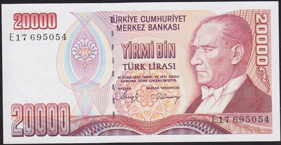 7.Emisyon 1.Tertip 20000 Lira E17 695054 Çilaltı Çil