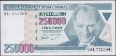 7.Emisyon 3.Tertip 250000 Lira G41 7315xx Çil