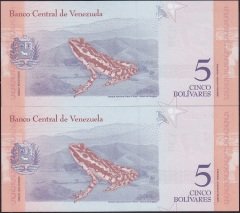 Venezuela 5 Bolivares 2018 Seri Takipli Çil 199 - 200
