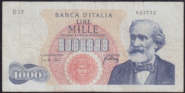 İtalya 1000 Lire 1962 Çok Temiz+ Pick 96a