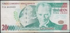 7.Emisyon 20 000 000 Lira E11 462603 Çok Temiz