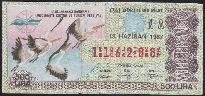 1987 19 HAZİRAN ÇEYREK BİLET N-A SERİSİ