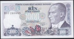 7.Emisyon 1.Tertip 1000 Lira B07 240985 Çilaltı Çil