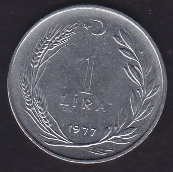 1977 Yılı 1 Lira Düz