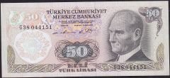 6.Emisyon 1.Tertip 50 Lira G38 044151 Çilaltı