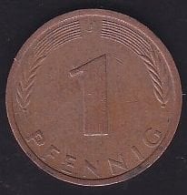 Almanya 1 Pfennig 1976 J