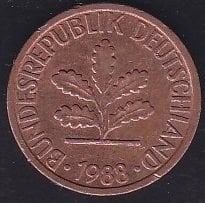 Almanya 1 Pfennig 1988 F