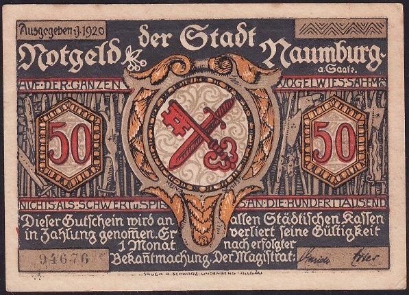 Almanya 50 Pfennig Notgeld 1920 Çilaltı Çil