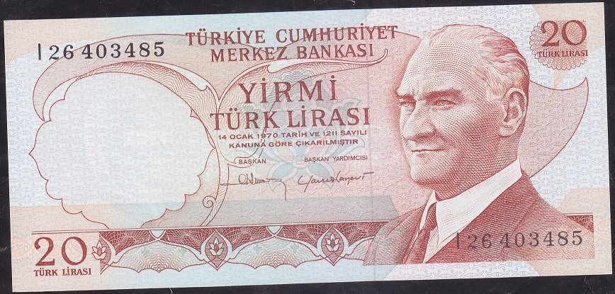 6.Emisyon 4.Tertip 20 Lira I26 403485 Çil