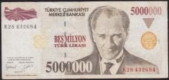 7.Emisyon 5 000 000 Lira K28 432684 Temiz