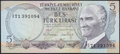 6.Emisyon 2.Tertip 5 Lira I71 391094 Çilaltı Çil