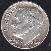 Amerika 1 Dime 1964 D Gümüş ( 2.5 Gram )