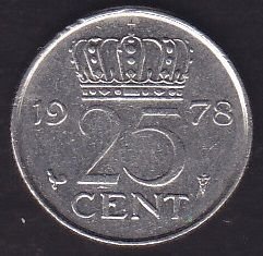 Hollanda 25 Cent 1978