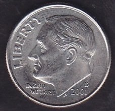 Amerika 1 Dime 2001 D