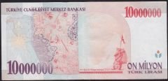 7.Emisyon 10 000 000 Lira D72 606499 Çok Çok Temiz