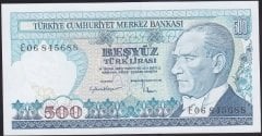 7.Emisyon 2.Tertip 500 Lira E06 845688 Çil