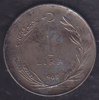 1969 Yılı 1 Lira Düz