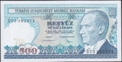 7.Emisyon 2.Tertip 500 Lira D73 392971 Çilaltı Çil