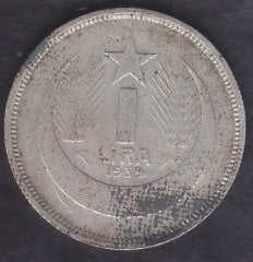 1939 Yılı 1 Lira Gümüş