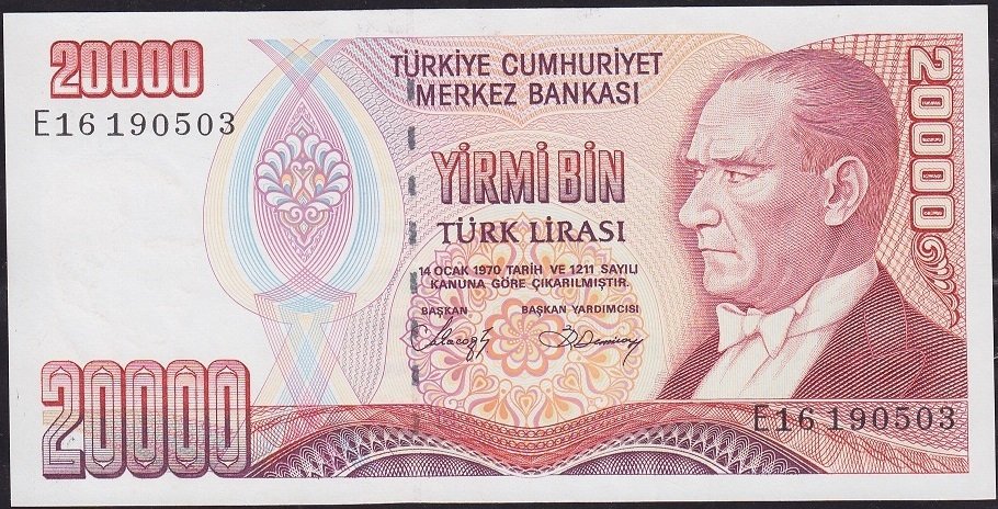 7.Emisyon 1.Tertip 20000 Lira E16 190503 Çilaltı Çil