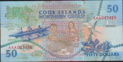 Cook Island 50 Dolar 1992 Çilaltı ( Kat yok Lekeler var )