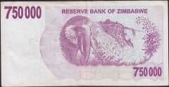 Zimbabwe 750 000 Dolar 2008 Çok Temiz