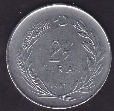 1971 Yılı 2.5 Lira Düz