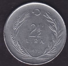 1971 Yılı 2.5 Lira Düz