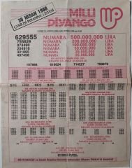 1988 30 Nisan Piyango Listesi