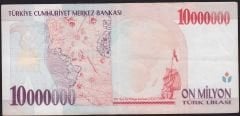 7.Emisyon 10 000 000 Lira C35 552245 Çok Temiz+