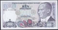 7.Emisyon 1.Tertip 1000 Lira B31 723650 Çil