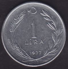 1977 Yılı 1 Lira Ters