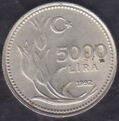 1992 Yılı 5000 Lira Çilaltı