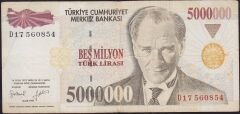 7.Emisyon 5 000 000 Lira D17 560854 Çok Temiz