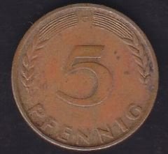 Almanya 5 Pfennig 1950 G