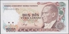 7.Emisyon 4.Tertip 5000 Lira I39 055371 Çilaltı Çil