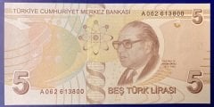 9.Emisyon 1.Tertip 5 Lira A062 613800 Çil