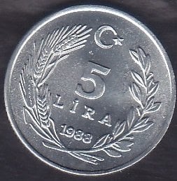 1988 YILI 5 LİRA ÇİLALTI ÇİL