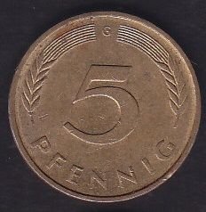 Almanya 5 Pfennig 1991 G