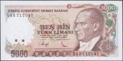 7.Emisyon 4.Tertip 5000 Lira G44 717047 Çil