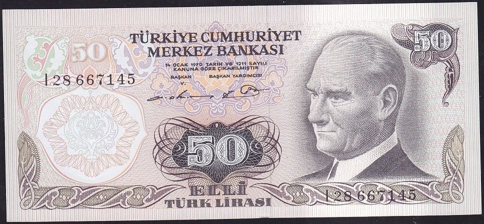 6.Emisyon 1.Tertip 50 Lira I28 667145 Çil