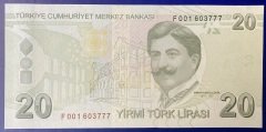 9.Emisyon 5.Tertip 20 Lira F001 603777 Çil