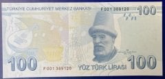 9.Emisyon 4.Tertip 100 Lira F001 389120 Çil