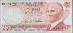 6.Emisyon 3.Tertip 20 Lira G56 171755 Ççt Çilaltı