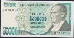 7.EMİSYON 2.TERTİP 50000 LİRA L88 613033 ÇİLALTI ÇİL