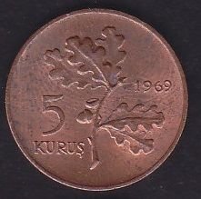 1969 Yılı 5 Kuruş