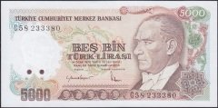 7.Emisyon 2.Tertip 5000 Lira C58 233380 Çil