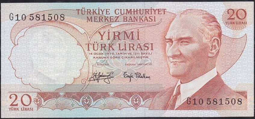 6.Emisyon 3.Tertip 20 Lira G10 581508 Çilaltı Çil