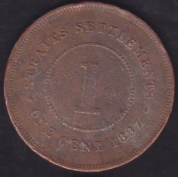 Straits settlements 1 Cent 1897 ( İngiltere Sömürge Parası )